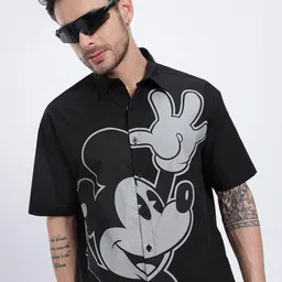 glitchez Mickey Mouse Print Oversized Shirt-image-67