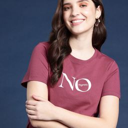 Mast & Harbour Typography Printed Pure Cotton T-shirt-picture-34