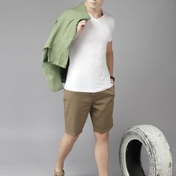 ROADSTER X FAST & FURIOUS Men Olive Green Chino Shorts-image-57
