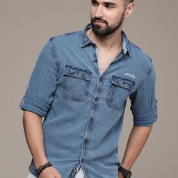 The Roadster Life Co. Typography Printed Knitted Pure Cotton Casual Shirt-picture-52