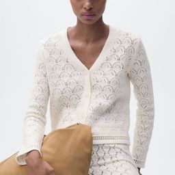 MANGO Open-Knit Semi-Sheer Cardigan-20