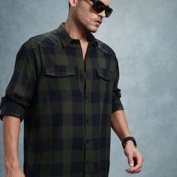 The Roadster Life Co. Men Checked Pure Cotton Relaxed Fit Shirt-image-98