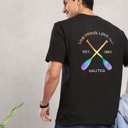 Nautica Pride Collection Brand Logo Printed Pure Cotton Relaxed Fit T-shirt-picture-18