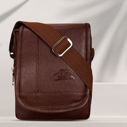 Leather World Brown Solid Sling Bag-28