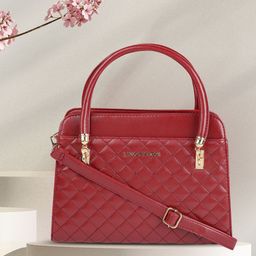 Lino Perros Red Quilted Handheld Bag-41