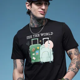 HERE&NOW Graphic Printed Pure Cotton T-shirt-picture-44