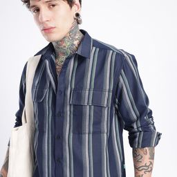 glitchez Vertical Striped Casual Shirt-image-62