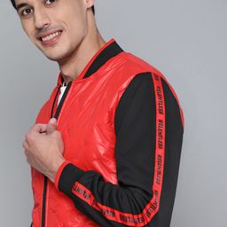 HERE&NOW Men Red & Black Padded Jacket-image-42