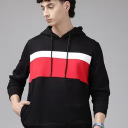 Park Avenue Striped Hooded Slim Fit Sweatshirt-picture-45