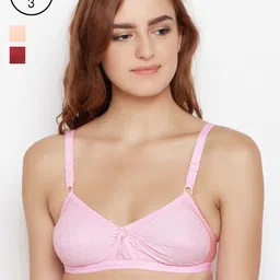 Bodycare Pack Of 3 Solid Non-Wired Non Padded Everyday Bra E5524MHPEPI-image-61