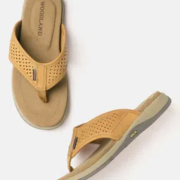 Woodland Men Perforated Leather Comfort Sandals-picture-49