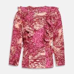 Oxolloxo Girls Maroon Printed Bardot Top-image-95