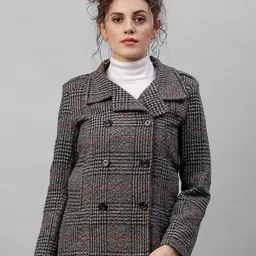 Gipsy Women Grey Checked Tailored Jacket-picture-27
