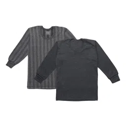 VIMAL JONNEY Kids Pack Of 2 Grey Knitted Thermal Tops-image-89