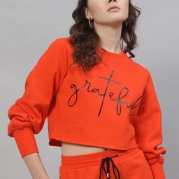 STREET 9 Women Orange Printed Sweatshirt-picture-12
