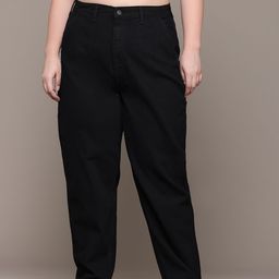 The Roadster Lifestyle Co. Women Plus-Size High-Rise Stretchable Baggy Jeans-image-38