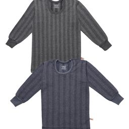 VIMAL JONNEY Kids Pack of 2 Striped Thermal Tops-image-51