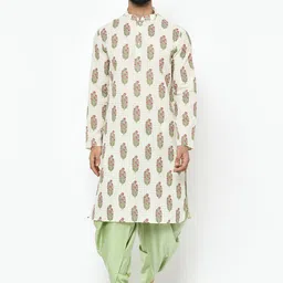 KISAH Men White & Pink Printed Kurta with Patiala-image-61