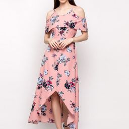 Slenor Women Pink Printed Maxi Dress-image-71