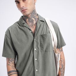 glitchez Cool Vibe Self Design Oversized Fit Shirt-image-62