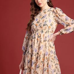 all about you Floral Print Fit & Flare Dress-image-29