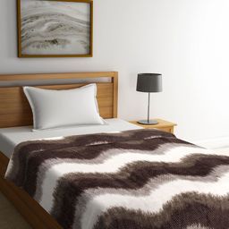Portico New York Brown & Grey Abstract AC Room 300 GSM Single Bed Blanket-image-35