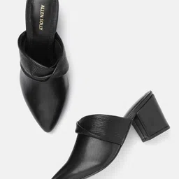 Allen Solly Pointed Toe Block Heel Mules image 1