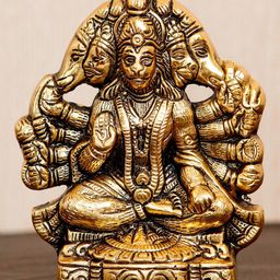 eCraftIndia Gold-Toned Panch Mukhi Hanuman Handcrafted Showpiece-image-40