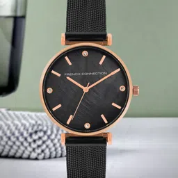 French Connection Women Black Analogue Watch FC24BRGM-51
