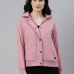 Campus Sutra Women Pink Windcheater Outdoor Bomber Jacket-image-80