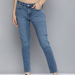 Levis Women Blue 711 Skinny Fit Heavy Fade Stretchable Jeans-image-91