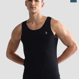 U.S. Polo Assn. Pack Of 2 Pure Cotton Innerwear Vests OEV03-ZB0-P2-13