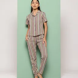 Leading Lady Striped Night suit-image-29