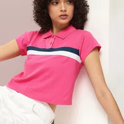 DILLINGER Womens Regular Cropped Short Sleeve Polo Tshirt-27