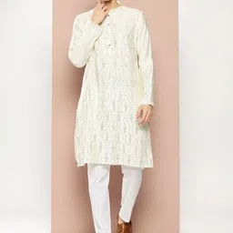 See Designs Embroidered Sequinned Kurta with Pyjamas-33