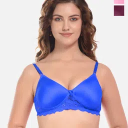 FIMS Pack of 3 Cotton Lace Everyday Bra - Lightly Padded-image-19