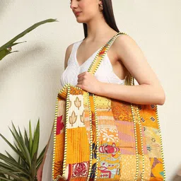 HANDICRAFT PALACE Women Ethnic Motifs Printed Shopper Tote Bag-16