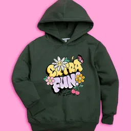 BAESD Girls Typography Printed Hooded Fleece Pullover-picture-27