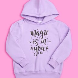 BAESD Girls Typography Printed Hooded Fleece Pullover-image-80