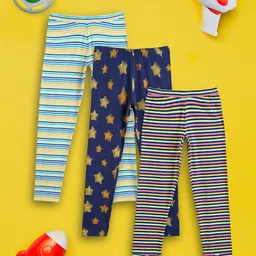 XY Life Girls Pack of 3 Astro Supercombed Cotton Leggings-image-81