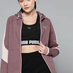 Puma Women Mauve Solid Evostripe Full-Zip Outdoor Hoodie-image-31