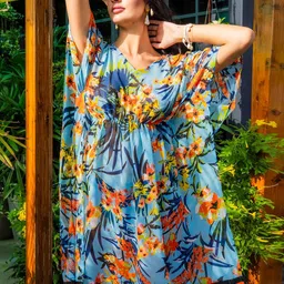 EROTISSCH Floral Printed Swimwear Cover Up Kaftan Top-picture-22