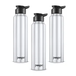 Pexpo Silver-Toned 3 Pieces Stainless Steel Water Bottle 1000 ml-image-33