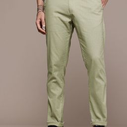 The Roadster Lifestyle Co. Men Smart Solid Linen Trousers-image-86