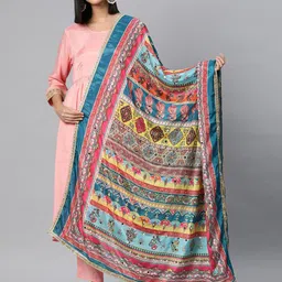SWI Stylish Ethnic Motifs Printed Dupatta with Mirror Work-28