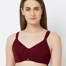 Soie Brown Underwired Non Padded full coverage Everyday Bra FB-610CRIMSON-image-6