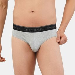 U.S. Polo Assn. Men Grey Melange Solid Bamboo Cotton Briefs I704-003-PL-picture-26