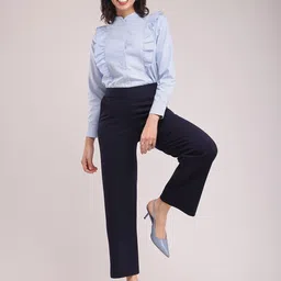 FableStreet LivIn Wide Leg Mid-Rise Parallel Trousers-image-20