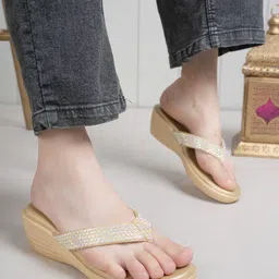 Anouk Women Embellished Open Toe Party Wedge Sandals-12