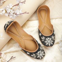 House of Pataudi Women Embroidered Round Toe Majoris-image-25